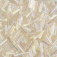 Miyuki Bugle 6mm Beads - Crystal ivory gold luster BGL2-2442